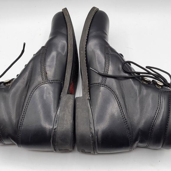 Justin Basic Black Leather Lace Up Boots JBL400 Size 7.5B Punk Grunge Streetwear - Picture 7 of 12